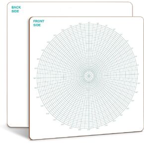SCRIBBLEDO Circular Grid 12"x12" Large Graph Dry Erase Board Double-Sided White Board Drawing Polar Grid Lines Graphing Architectural Gridded 3D Design Whiteboard for Home School Classroom