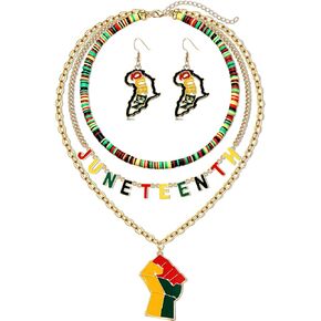 XOCARTIGE Africa Necklace for Women Junetenth Africa Map Pendant Necklace Surfer HheShi Choker Necklace