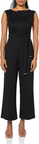 DKNY womens Belted Asymmeterical Neck Sleeveless Jumpsuit in Saudi Arabia