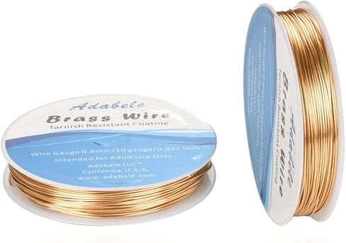 Adabele 124 Feet (38 Meters) Premium Tarnish Resistant Jewelry Making Wire (Wire - 0.6mm/22 Gauge) Light KC Gold Plated Brass for Jewelry Crafting Making BF286-6 in Saudi Arabia