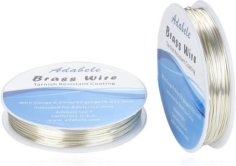 Adabele 124 Feet (38 Meters) Premium Tarnish Resistant Jewelry Making Wire (Wire - 0.6mm/22 Gauge) Light KC Gold Plated Brass for Jewelry Crafting Making BF286-6 in Saudi Arabia