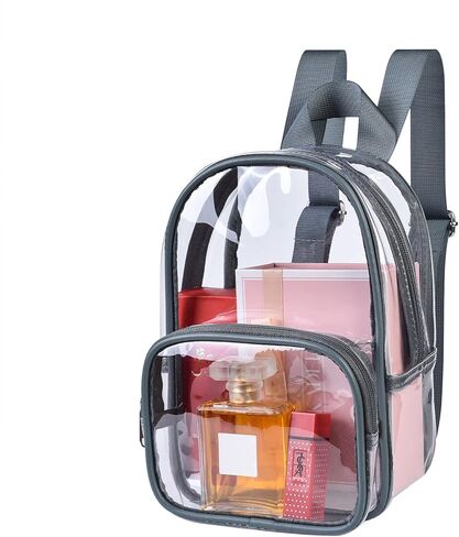 حقيبة ظهر MAY TREE صغيرة شفافة أنيقة وجذابة وشفافة ومعتمدة للعمل والحفلات الموسيقية والأمن والسفر والرياضات (رمادي) in Kuwait