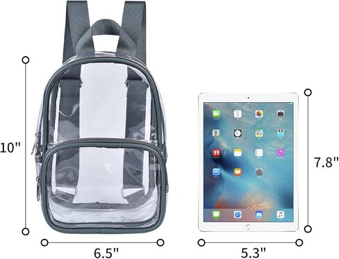 حقيبة ظهر MAY TREE صغيرة شفافة أنيقة وجذابة وشفافة ومعتمدة للعمل والحفلات الموسيقية والأمن والسفر والرياضات (رمادي) in Kuwait