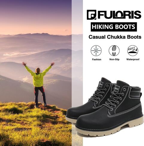 Men's Women's Hiking Boots Casual Chukka Boots Non Slip Outdoor Boot Waterproof Lightweight Ankle Boots Lace Up Walking Booties in Kuwait