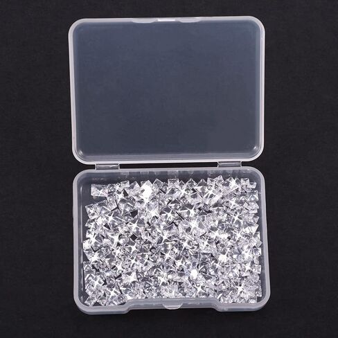 Pandahall 376Pcs 5 Size Clear Cubic Zirconia Cabochons Grade A Round Faceted Rhinestone Gems Gemstone with Pointed Back for Nail Art Craft Jewelry Making in Saudi Arabia
