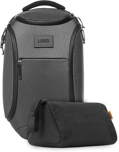 URBAN ARMOR GEAR UAG 18-Liter Lightweight Tough Weather Resistant Laptop Backpack, Standard Issue Grey + UAG Dopp Kit Lightweight Unisex Toiletry Essentials Travel Bag, Black Midnight Camo in Saudi Arabia