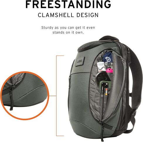 URBAN ARMOR GEAR UAG 18-Liter Lightweight Tough Weather Resistant Laptop Backpack, Standard Issue Grey + UAG Dopp Kit Lightweight Unisex Toiletry Essentials Travel Bag, Black Midnight Camo in Saudi Arabia