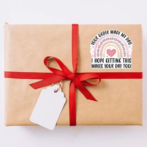 Your Order Made My Day Stickers, Cute Pink Floral Rainbow Stickers,Small Business Stickers,Handmade Business Sticker,Thank You Small Business Stickers for Packages, 400 PCS in Saudi Arabia