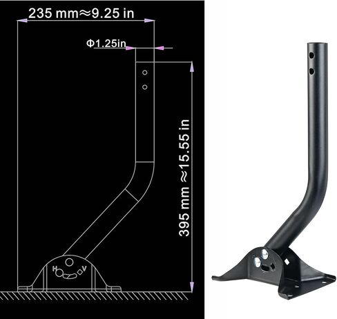 عمود تثبيت هوائي خارجي قابل للتعديل - حامل أنبوب J عالمي للهوائي ومحطة الطقس - سهل التركيب، هيكل صلب، مقاوم للطقس (قطر 1 1/4 بوصة، الطول 16 1/2 بوصة) in Kuwait