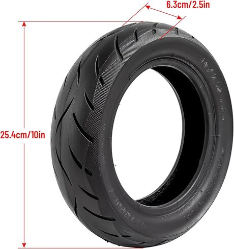 مجموعة الإطارات والأنابيب الداخلية شديدة التحمل مقاس 10 × 2.50 لاستبدال إطارات السكوتر الكهربائية ذاتية التوازن مقاس 10 بوصات، وأنبوب الإطارات مقاس 10 × 2.5 مع صمام انحناء CR202 مناسب لمحرك محور 36 فولت 48 فولت 400 وات 500 وات 800 وات in Kuwait