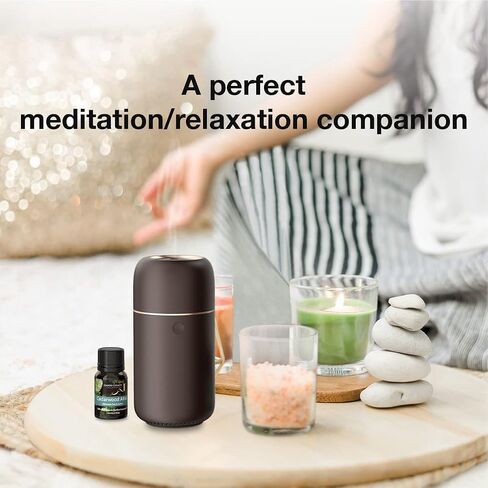 Premium Portable Essential Oil Diffuser (Champagne Gold) | Aluminum Alloy, Humidifier, Aromatherapy, 65ml Capacity, 3 Light Modes, Rechargeable, Battery Powered, Wireless, USB Charge in Saudi Arabia