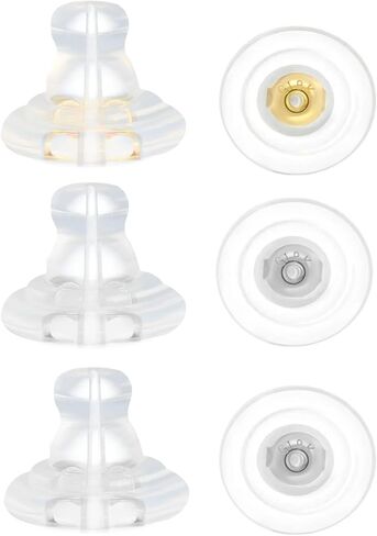 بدائل الأقراط للأذنين المتدلية، ظهور الأقراط السيليكون JIACHARMED للأزرار الكبيرة، دعامات رفع الأقراط الكبيرة، دعامات دعم القرط المطاطية الشفافة للأقراط الثقيلة، 6 قطع من الألوان المختلطة in Kuwait