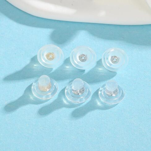 بدائل الأقراط للأذنين المتدلية، ظهور الأقراط السيليكون JIACHARMED للأزرار الكبيرة، دعامات رفع الأقراط الكبيرة، دعامات دعم القرط المطاطية الشفافة للأقراط الثقيلة، 6 قطع من الألوان المختلطة in Kuwait