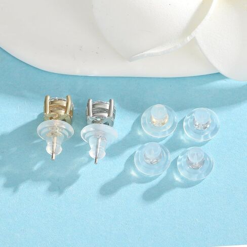 بدائل الأقراط للأذنين المتدلية، ظهور الأقراط السيليكون JIACHARMED للأزرار الكبيرة، دعامات رفع الأقراط الكبيرة، دعامات دعم القرط المطاطية الشفافة للأقراط الثقيلة، 6 قطع من الألوان المختلطة in Kuwait