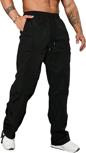 OYOANGLE Men's Casual Drawstring Elastic Waist Long Pants Loose Trousers with Pocket in Saudi Arabia