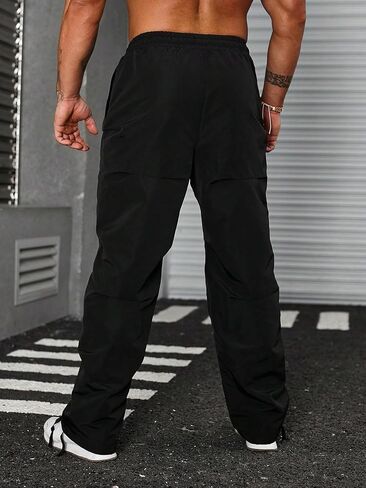 OYOANGLE Men's Casual Drawstring Elastic Waist Long Pants Loose Trousers with Pocket in Saudi Arabia