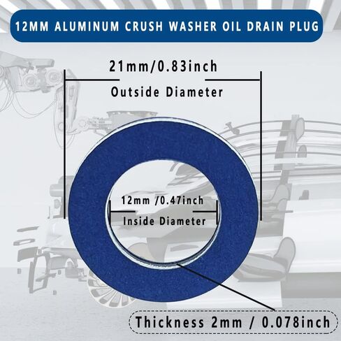 500PCS Oil Drain Plug Gaskets Replacement for Toyota Lexus Scion Crush Washer Seals Replaces# 9043012031 Aluminum in Saudi Arabia
