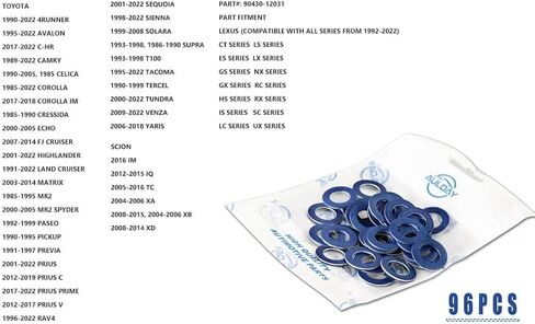 500PCS Oil Drain Plug Gaskets Replacement for Toyota Lexus Scion Crush Washer Seals Replaces# 9043012031 Aluminum in Saudi Arabia