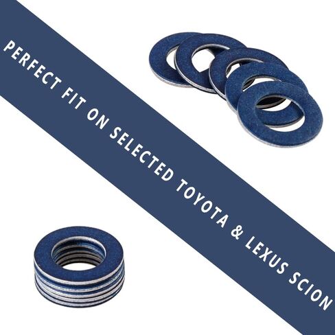 500PCS Oil Drain Plug Gaskets Replacement for Toyota Lexus Scion Crush Washer Seals Replaces# 9043012031 Aluminum in Saudi Arabia