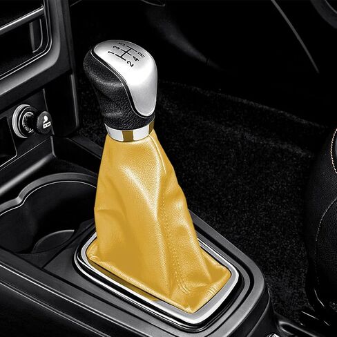 Car Shift Knob Cover, Vehicle Gear Shifter Knob Protector Dust Cover, Dust Proof Automotive Interior Decoration Universal for Most Manual Transmission Trucks, SUVs, RVs, Vans（Beige） in Saudi Arabia
