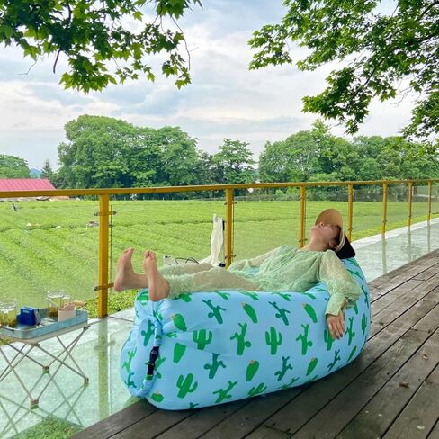 Inflatable Couch for Camping,Inflatable Lounger Air Sofa Chair,Portable Festival Couch for Outdoor, Beach, Hiking, Picnics, Music Festivals (Cactus) in Saudi Arabia