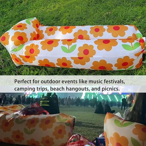 Inflatable Couch for Camping,Inflatable Lounger Air Sofa Chair,Portable Festival Couch for Outdoor, Beach, Hiking, Picnics, Music Festivals (Cactus) in Saudi Arabia