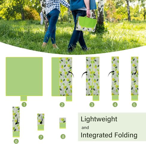 YU FENG بطانيات تخييم قابلة للطي مصنوعة من القماش القطني الأخضر مقاومة للماء ومقاومة للرمل في الهواء الطلق للشاطئ وحقيبة يد خفيفة الوزن بطانية نزهة للربيع والصيف (60 × 80 بوصة) in Kuwait