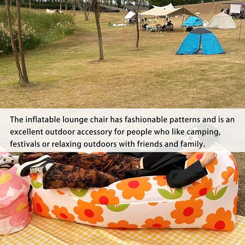 Inflatable Couch for Camping,Inflatable Lounger Air Sofa Chair,Portable Festival Couch for Outdoor, Beach, Hiking, Picnics, Music Festivals (Cactus) in Saudi Arabia