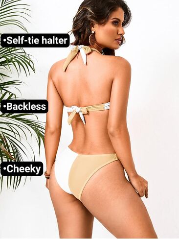 Womens Color Block Swimsuit, Rhinestone High Cut Cutout Sexy Cheeky Monokini, Rave Outfits Vacation Pool Party in Saudi Arabia