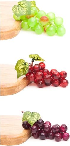 العنب الاصطناعي وهمية العنب البلاستيكية الزخرفية العنب فو الكروم النبيذ زينة لحفل زفاف ديكور المنزل صور الدعائم 3 عناقيد in Saudi Arabia