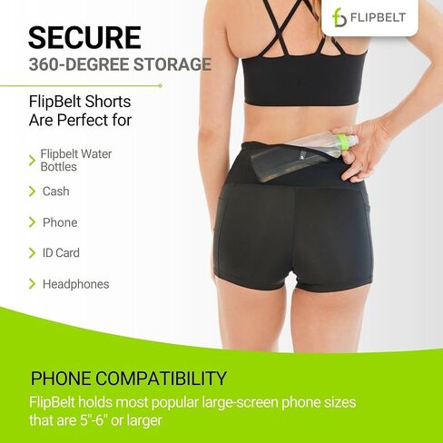 FlipBelt شورت نسائي Air Comp 3 بوصة - أسود - S in Kuwait