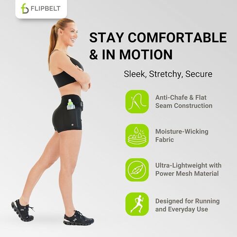 FlipBelt شورت نسائي Air Comp 3 بوصة - أسود - S in Kuwait