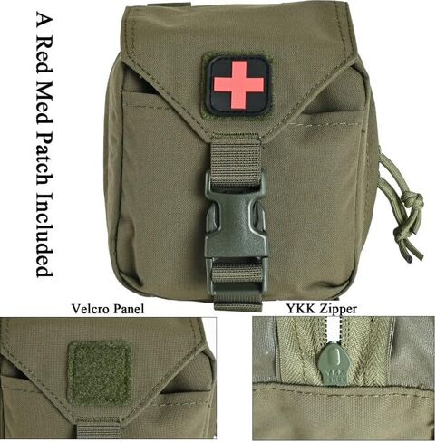 IFAK Pouch,Mysumtac Medical Bag,First Aid Bag with Molle Rip Away Quick Release Platform,Red Cross Patch Included for Tactical Vest Battle Belt Cumberbund in Saudi Arabia