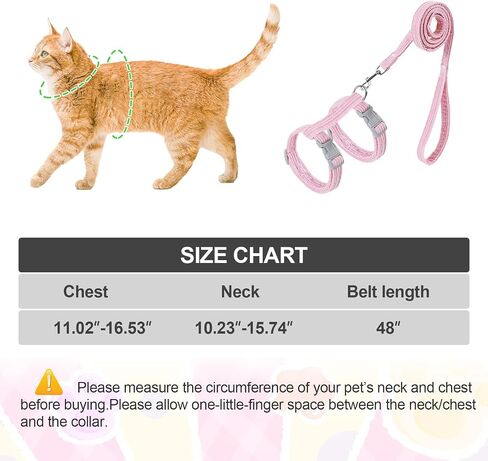 shudyear Cat Harness, Safety Leash Set for outings and Travelling to Prevent Cats from Escaping - Adjustable Kitten Safety Leash, Soft and Comfortable for Small and Medium Sized Cats (Blue, M) in Saudi Arabia