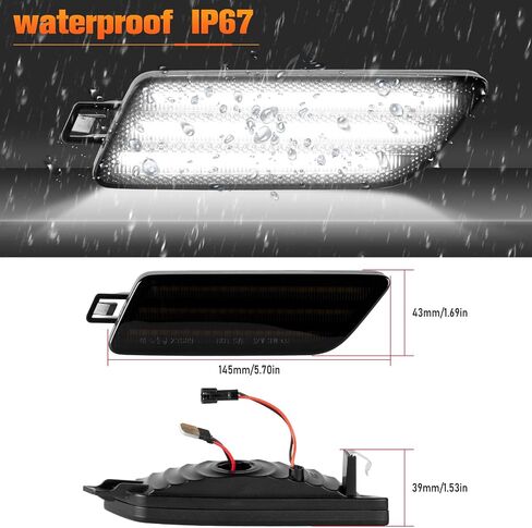 Front Bumper Side Marker Lights Assembly, Amber Full LED Blinker Signal Lamps Kits for 2014-2022 Porsche Ma-can 95B945119 95B945120-Clear lens in Kuwait