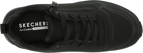 Skechers Kids Girls Uno Lite-Easy Zip Sneaker, Black/Black, 5.5 Big Kid in Saudi Arabia
