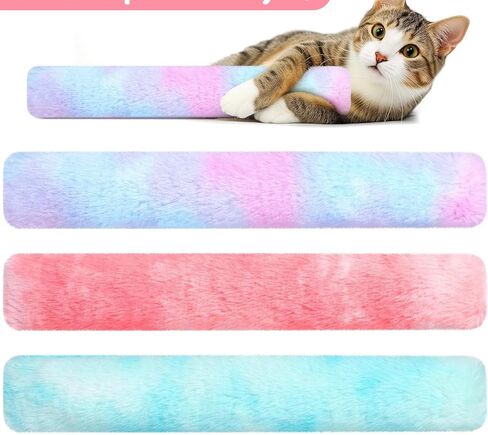 ألعاب النعناع البري للقطط من YASUOA - 3 قطع وسائد ناعمة من القطيفة للقطط ألعاب مضغ للعبة القطط المملوءة بالنعناع البري لإصدار صوت صرير تفاعلي داخل المنزل، لعب ممتع للقطط، وردي أخضر أرجواني متدرج، 34 * 5 سم in Kuwait