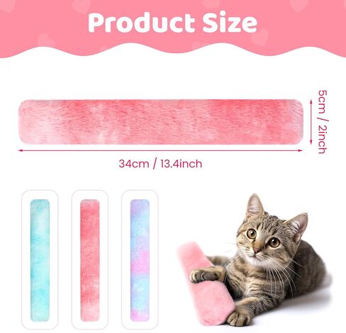 ألعاب النعناع البري للقطط من YASUOA - 3 قطع وسائد ناعمة من القطيفة للقطط ألعاب مضغ للعبة القطط المملوءة بالنعناع البري لإصدار صوت صرير تفاعلي داخل المنزل، لعب ممتع للقطط، وردي أخضر أرجواني متدرج، 34 * 5 سم in Kuwait