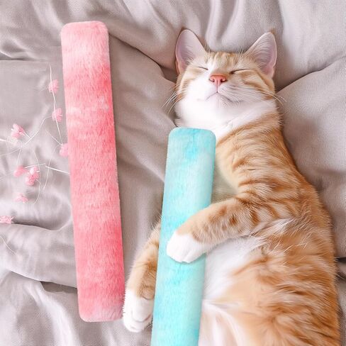 ألعاب النعناع البري للقطط من YASUOA - 3 قطع وسائد ناعمة من القطيفة للقطط ألعاب مضغ للعبة القطط المملوءة بالنعناع البري لإصدار صوت صرير تفاعلي داخل المنزل، لعب ممتع للقطط، وردي أخضر أرجواني متدرج، 34 * 5 سم in Kuwait