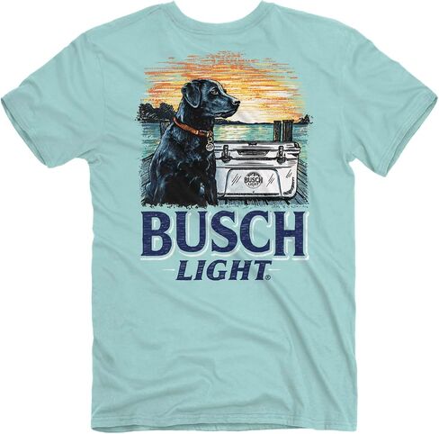 Busch Light Man's Best Friend Front and Back Print T-Shirt (as1, Alpha, 3X_l, Regular, Regular) Blue in Saudi Arabia