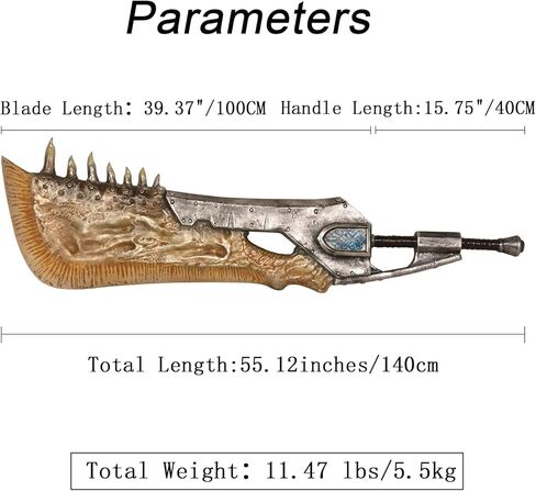Monster Hunter Cosplay Prop Hunter's سلاح دارجون سيف II وسيف ناتالي أرتميس، 1:1 دعائم لعب الأدوار، للتمثيل والجمع in Kuwait