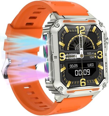 Smart Watch for Men with RGB LED Lights, 1.91" Touchscreen Outdoor Sports Smart Watches with Answer/Make Call, Blood Oxygen, Heart Rate and Sleep Monitor for iPhone and Android Phones in Saudi Arabia