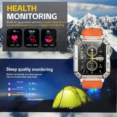 Smart Watch for Men with RGB LED Lights, 1.91" Touchscreen Outdoor Sports Smart Watches with Answer/Make Call, Blood Oxygen, Heart Rate and Sleep Monitor for iPhone and Android Phones in Saudi Arabia