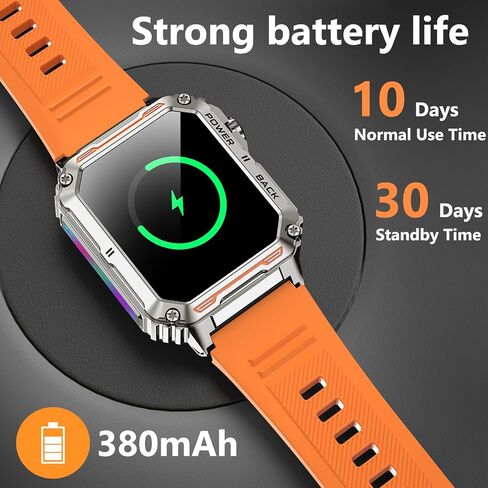 Smart Watch for Men with RGB LED Lights, 1.91" Touchscreen Outdoor Sports Smart Watches with Answer/Make Call, Blood Oxygen, Heart Rate and Sleep Monitor for iPhone and Android Phones in Saudi Arabia