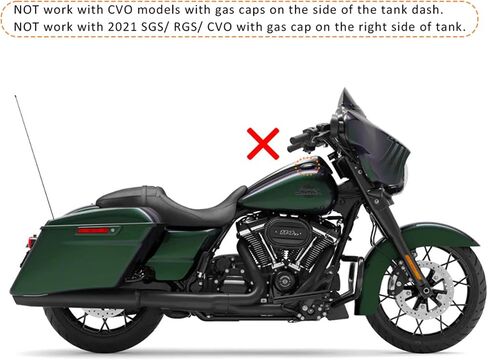 Low-Profile, Smooth, Tank Dash Console & Pop Up, Fuel Gas Cap Fit for 2009-2023, Harley Touring, Street Glide, Road Glide (Vivid Black, Black Gas Gap) in Saudi Arabia