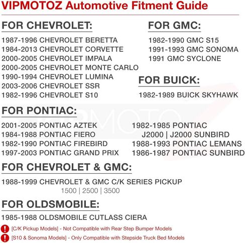 VIPMOTOZ Full LED License Plate Light Tag Lamp Assembly For Chevy Corvette Impala Monte Carlo GMC S15 Sonoma Pontiac Grand Prix Firebird Buick Oldsmobile Models 6000K White 2-Piece Set Replacement in Saudi Arabia