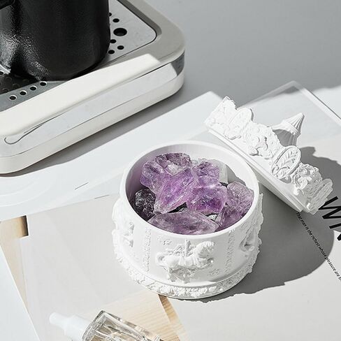 قوالب الراتنج صندوق تخزين قوالب السيليكون، جرة تخزين المجوهرات الدائرية قالب الراتنج مع غطاء، قوالب السيليكون لراتنجات الايبوكسي حامل الشموع DIY حامل القلم الفنون والحرف اليدوية ديكور المنزل in Kuwait