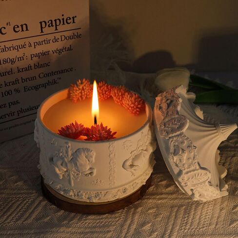 قوالب الراتنج صندوق تخزين قوالب السيليكون، جرة تخزين المجوهرات الدائرية قالب الراتنج مع غطاء، قوالب السيليكون لراتنجات الايبوكسي حامل الشموع DIY حامل القلم الفنون والحرف اليدوية ديكور المنزل in Kuwait