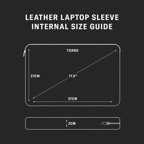 TORRO Laptop Case – Genuine Leather Laptop Sleeve with Zip Closure and Wool Felt Lining Compatible with 13 to 15.6 inch Laptops (Black) in Saudi Arabia