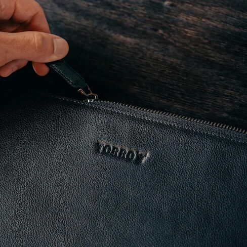 TORRO Laptop Case – Genuine Leather Laptop Sleeve with Zip Closure and Wool Felt Lining Compatible with 13 to 15.6 inch Laptops (Black) in Saudi Arabia